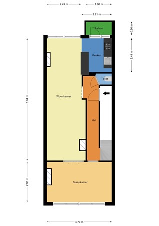 Floorplan - Noorderhavenkade 19a3, 3039 RD Rotterdam